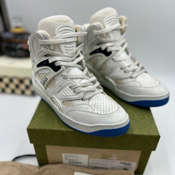 Women's Gucci interlocking G leather distressed sneakers size 37 made in Italy - Picture 1 of 11